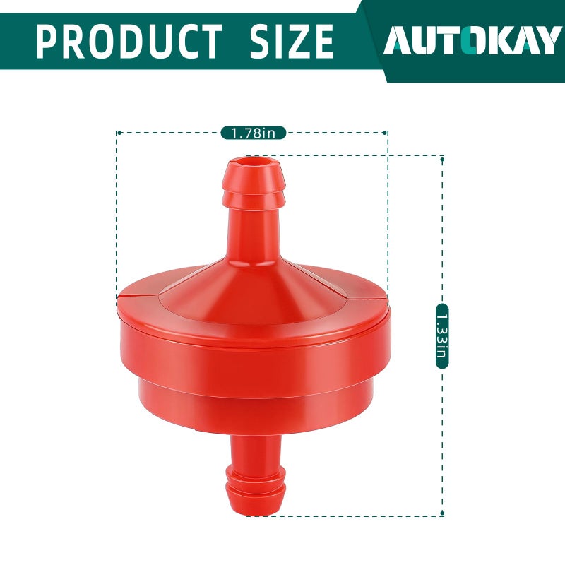 AUTOKAY Lawn Mower 1/4" Inline Gas Fuel Filter Compatible with 298090 298090S Toro 42-5240 56-6360 John Deere AM107314 LG298090 LG298090S PT4265 Pack of 10 - Image 3